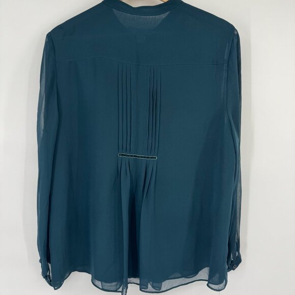 Coldwater Creek Womens Sheer Long Sleeve Peasant Blouse size large petite - Picture 10 of 12